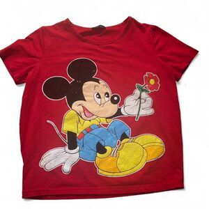 Florist textured 70s inspired Mickey mouse shirt